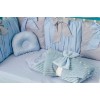 Комплект в кроватку 11 предметов сатин «Шарм» серо-голубой