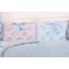 Комплект в кроватку 10 предметов сатин «Бусинка» серо-голубой