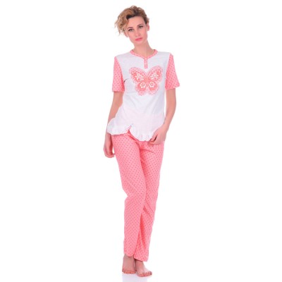 Комплект одежды «Butterfly» розовый (футболка капри) Miss First