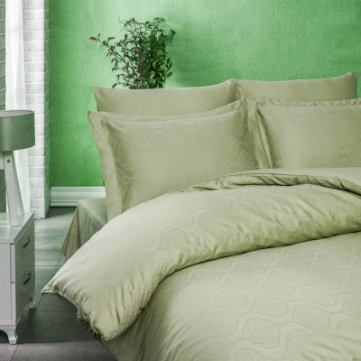 Комплект постельного белья сатин-жаккард «Exclusive» оливковый | Light House