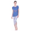 Комплект одежды «Usa» св.синий (футболка капри) Miss First