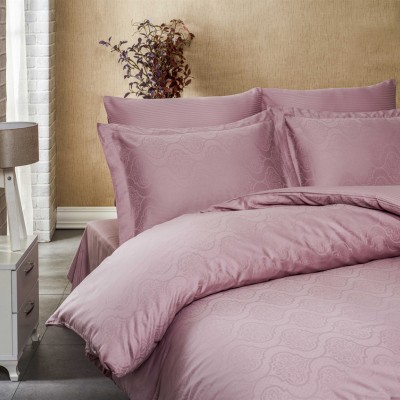 Комплект постельного белья сатин-жаккард «Exclusive» т.розовый | Light House