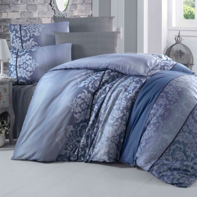 Комплект постельного белья бязь голд «Oyku» евростандарт | синий | Light House