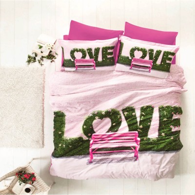 Комплект постельного белья 3D сатин «Love» Luoca Patisca