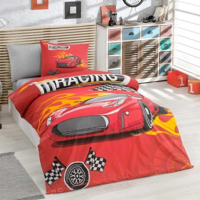 Комплект постельного белья ранфорс «Racing» красный | Hobby