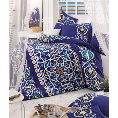 Комплект постельного белья ранфорс «Kayra» синий | Light House