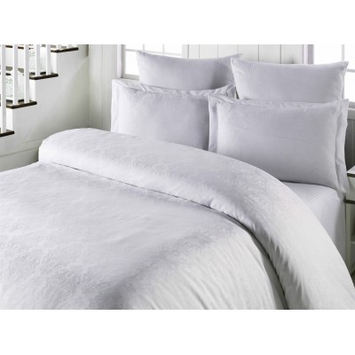 Комплект постельного белья сатин-жаккард «Exclusive» белый | Light House