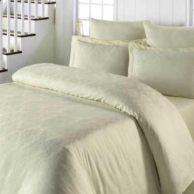 Комплект постельного белья сатин-жаккард «Exclusive» кремовый | Light House