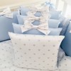 Комплект в кроватку с балдахином 7 предметов «Shine голубое середечко»