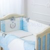 Комплект в детскую кроватку 6 предметов «De Lux» голубой