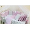 Комплект в детскую кроватку 6 предметов «Shine розовое середечко»