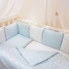 Комплект в кроватку с балдахином 7 предметов «Кролики» голубой
