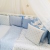 Комплект в детскую кроватку 6 предметов «Shine голубое середечко»