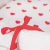 Комплект в кроватку с балдахином 7 предметов «Сердца красные»