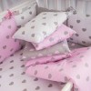 Комплект в детскую кроватку 6 предметов «Серо-розовые сердца»