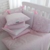 Комплект в кроватку с балдахином 7 предметов «Жаккард» розовый
