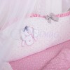 Комплект в кроватку с балдахином 7 предметов «Lucky Star» розовый