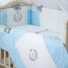 Комплект в кроватку с балдахином 7 предметов «De Lux» голубой