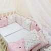 Комплект в кроватку с балдахином 7 предметов «Shine Алиса» розовый