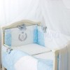 Комплект в кроватку с балдахином 7 предметов «De Lux» голубой