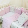 Комплект в детскую кроватку 6 предметов «Shine розовое середечко»
