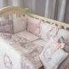 Комплект в кроватку с балдахином 7 предметов «Fiori» розовый