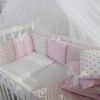 Комплект в кроватку с балдахином 7 предметов «Shine розовый зигзаг»