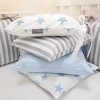 Комплект в детскую кроватку 6 предметов «Stars» голубой