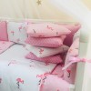 Комплект в кроватку с балдахином 7 предметов «Фламинго»