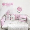 Комплект в кроватку с балдахином 7 предметов «Chudiki standart» розовый