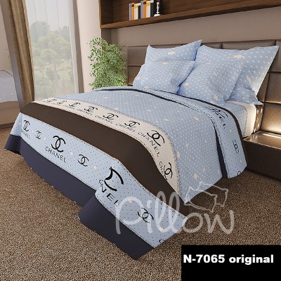 Комплект постельного белья бязь голд «n-7065-bluel» NazTextile