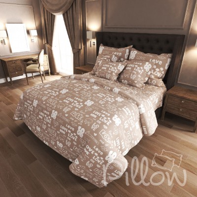 Комплект постельного белья бязь голд «n-7207-beige» NazTextile