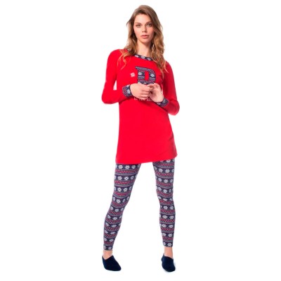 Пижама женская (длин.рукав) «15521» красная | U.S. Polo Assn