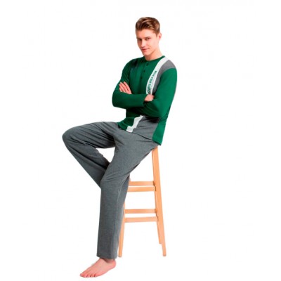 Пижама мужская (длин.рукав) «17132 - L» зеленая | U.S. Polo Assn