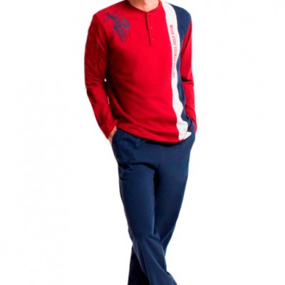 Пижама мужская (длин.рукав) «17132» бордовая | U.S. Polo Assn