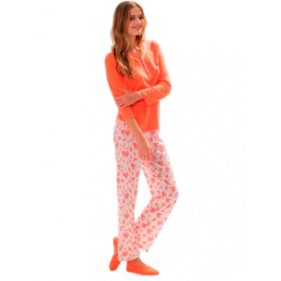 Пижама женская (длин.рукав) «15116» оранжевая | U.S. Polo Assn