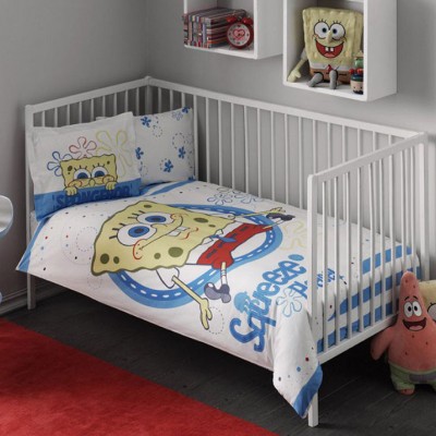 Детский комплект постельного белья ранфорс «Sponge Bob Baby» TAC