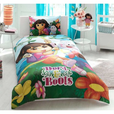Детский комплект постельного белья ранфорс «Dora and Boots» TAC