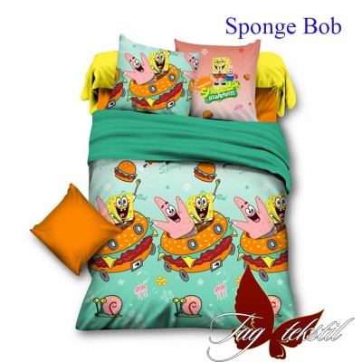 Комплект постельного белья ранфорс «Sponge Bob» полуторный | TAG