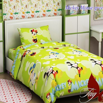 Комплект постельного белья ранфорс «Mickey Mouse green» полуторный | TAG