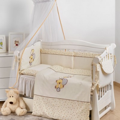 Комплект в детскую кроватку 7 предметов Twins «Teddy Love R-006»