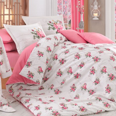 Комплект постельного белья поплин «Paris Spring» розовый Hobby