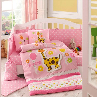Детский комплект постельного белья поплин «Puffy» розовый Hobby