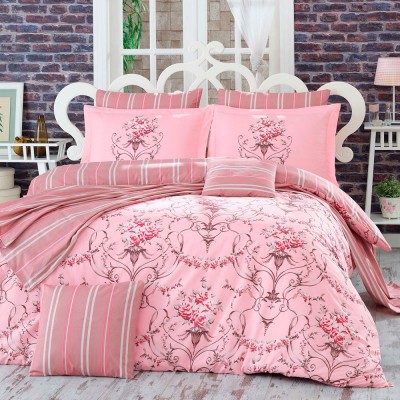 Комплект постельного белья поплин «Ornella» семейный | розовый | Hobby
