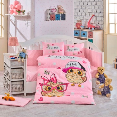 Детский комплект постельного белья поплин «Cool Baby» розовый Hobby
