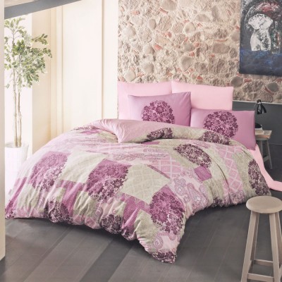 Комплект постельного белья ранфорс «Ottorino» розовый Luoca Patisca