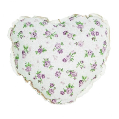 Подушка декор «Серце-Lilac Rose» с кружевом | Прованс