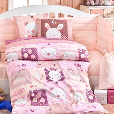 Детский комплект постельного белья поплин «Snoopy» розовый | Hobby