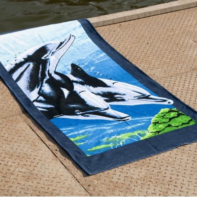 Полотенце пляжное велюр «Dolphins» 75*150 | Lotus