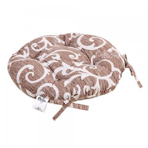 Подушка на стул «Jaco с завязками кофе» круглая 40 | Lotus